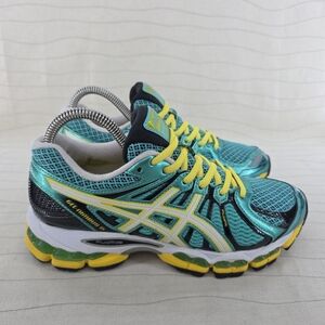 ASICS Womens Gel Nimbus 15 TEAL Yellow Running Shoes Sneakers T3B5N Size 6